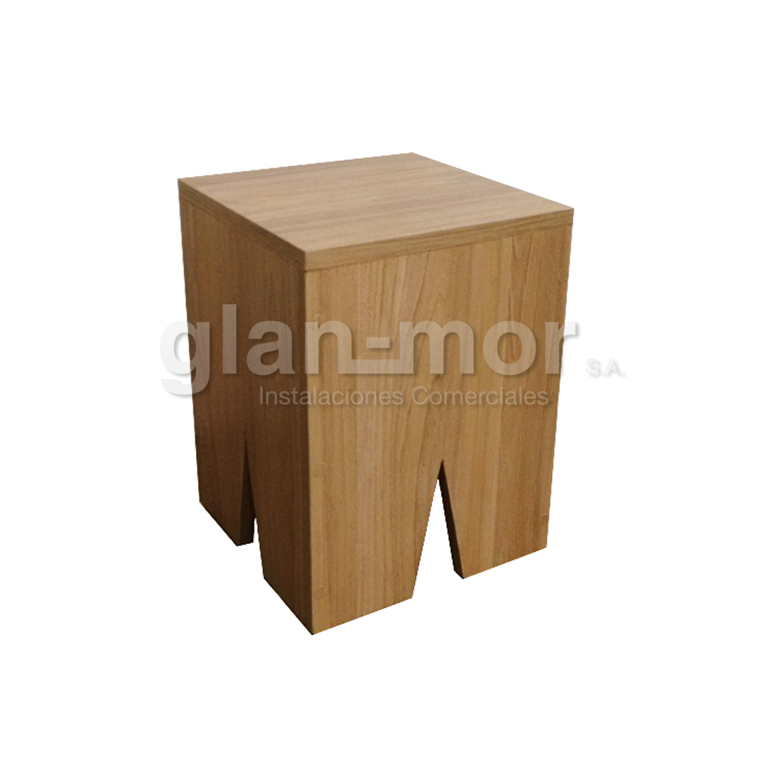 banco cubo madera