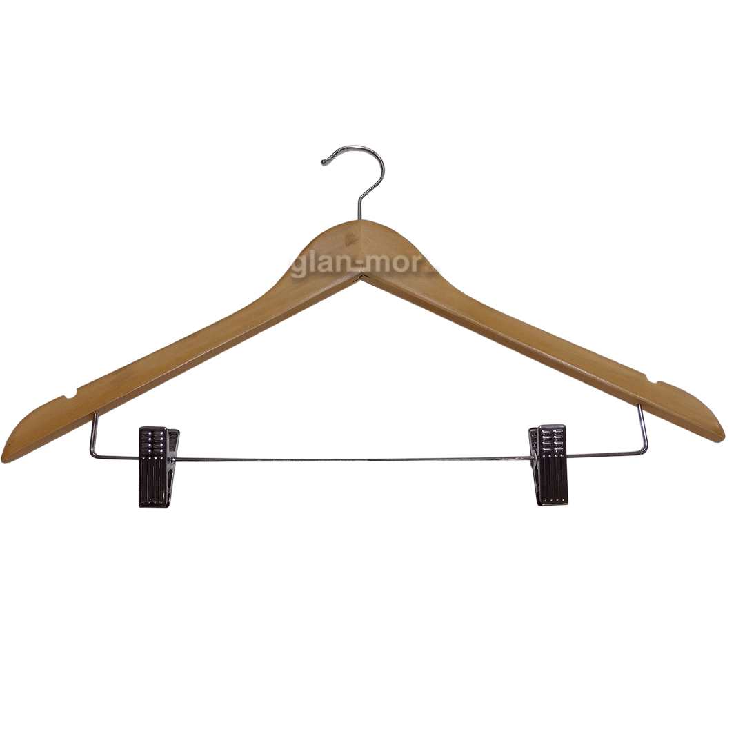 percha madera lustrada con broche