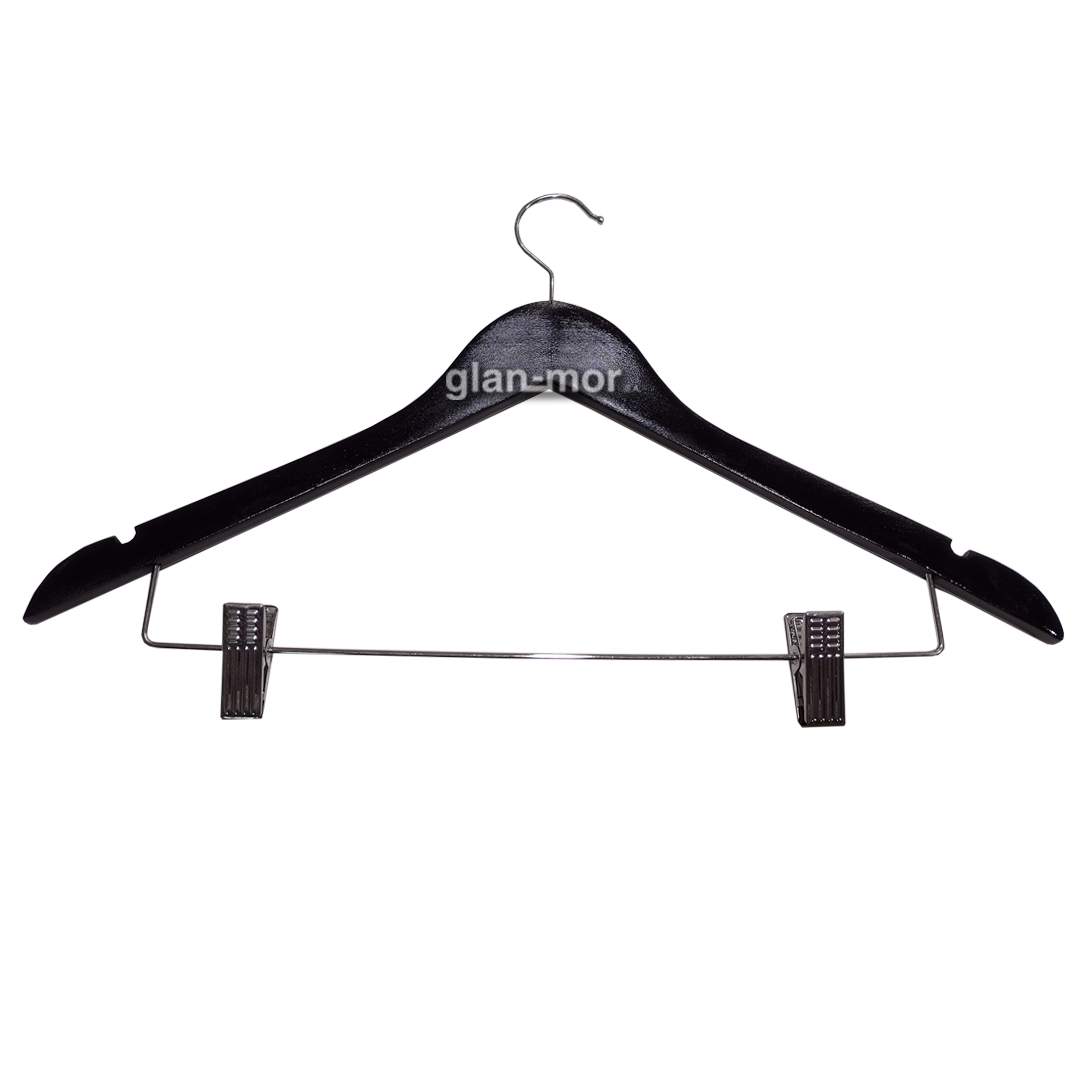 percha madera negro con broche