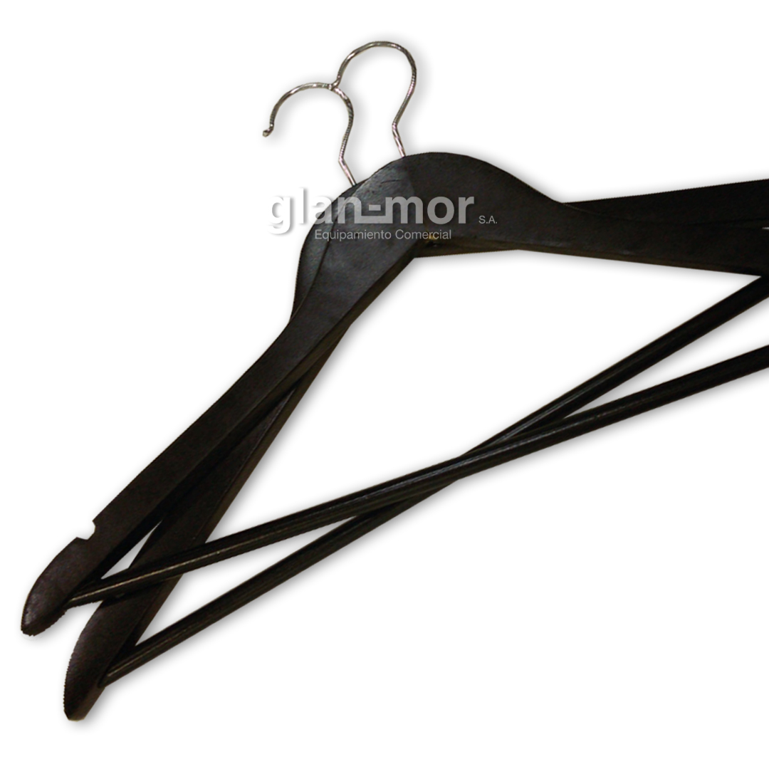 percha madera negra